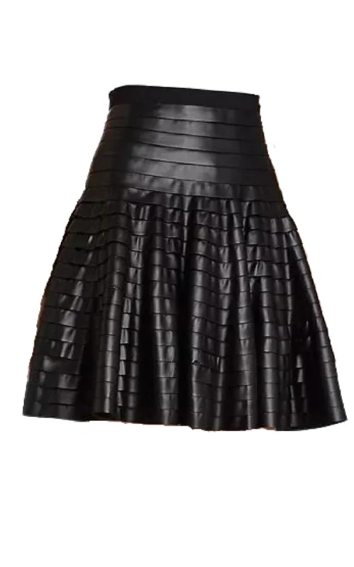 Modern Comfort Wear Shanina Striped Faux Leather Skirt