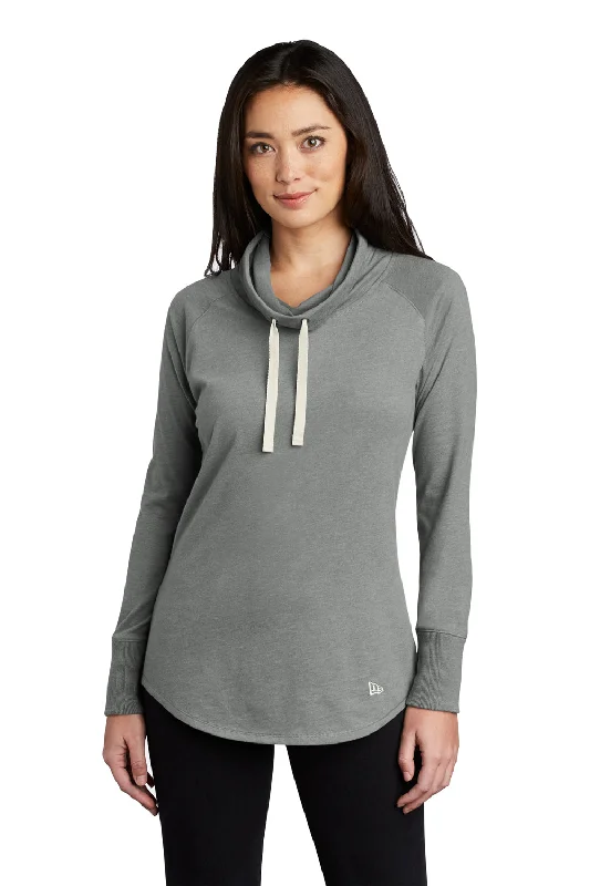 Fashionable Comfort New Era Womens Long Sleeve Cowl Neck T-Shirt - Heather Shadow Grey