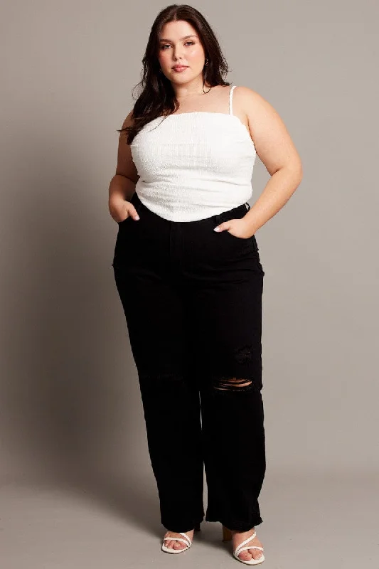 Light Layers Black Baggy Jeans High Rise