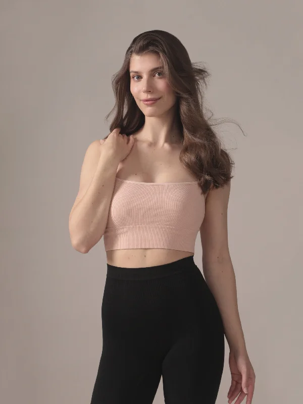 Warm Wear Seamless Cropped Cami in Ballerina Pink