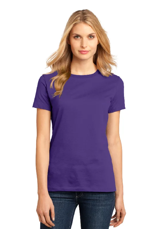 Soft Trends District Womens Perfect Weight Short Sleeve Crewneck T-Shirt - Purple - Closeout