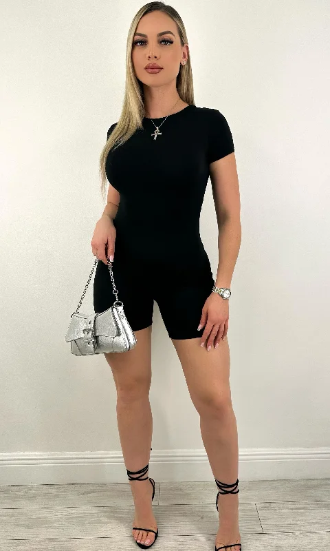 Soft Feel KASEY BUTTERY SOFT ROMPER (BLACK)