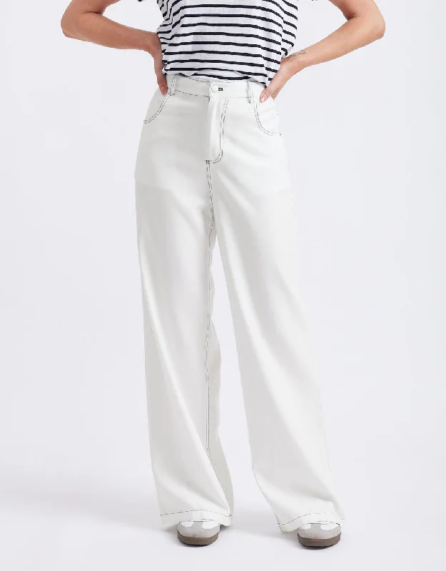 Warm Chic Celeste Tencel Pants - White