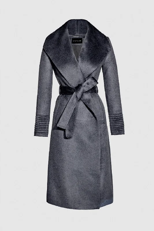 Comfortable Sweaters Suri Alpaca Long Shawl Collar Wrap Coat