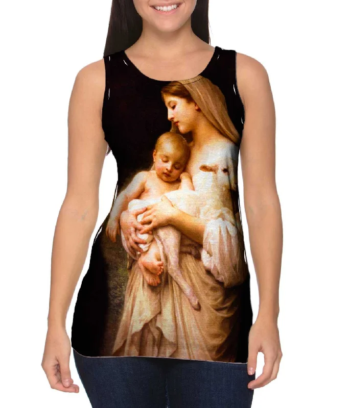 Simple Chic "Virgin Mary Jesus and a lamb"
