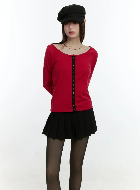 Stylish Jackets Contrast Buttoned Cardigan CF507
