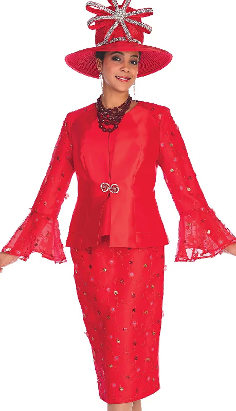 Warm Chic Outfits Champagne Italy Church Suit 5721 - Red