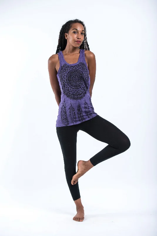 Trendy Layers Womens Dreamcatcher Tank Top in Purple