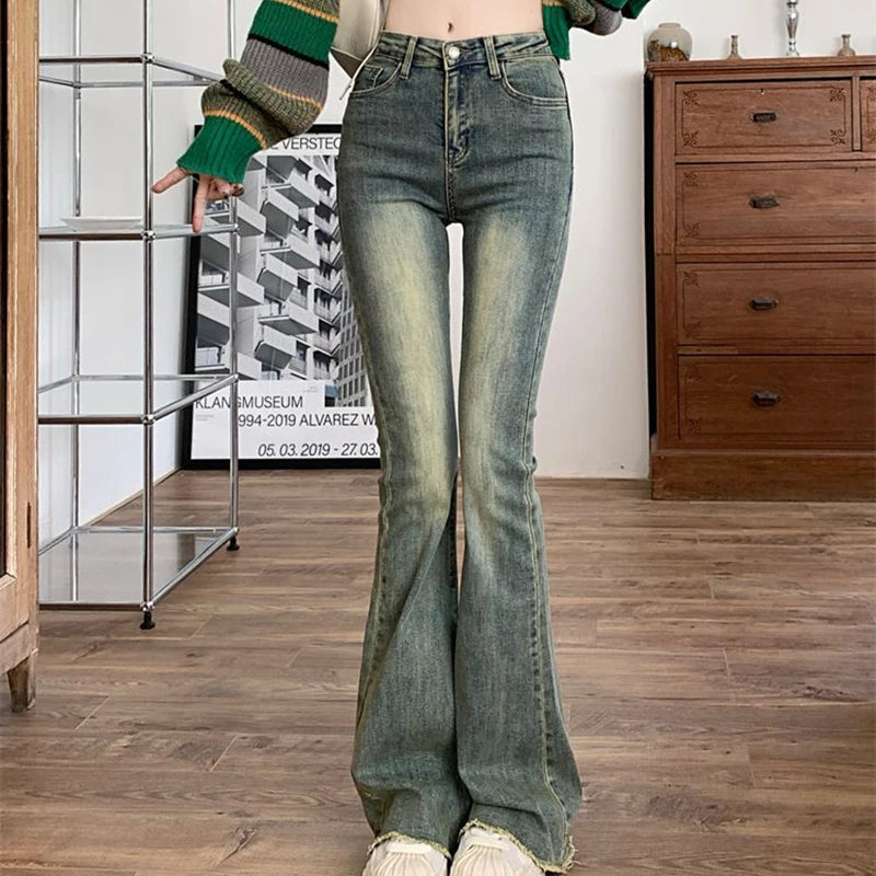 Breathable Style DressBetty - 2024 Vintage Washed Flare Skinny Jeans