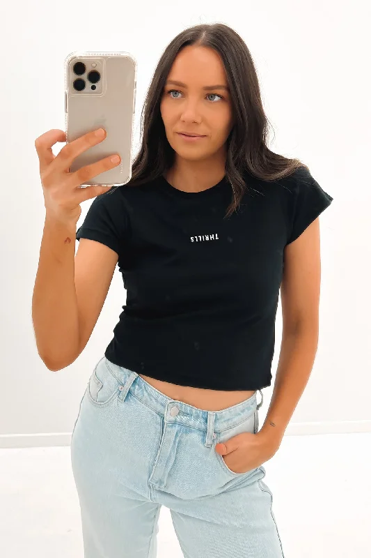 Comfortable Tops Minimal Thrills Mini Tee Washed Black