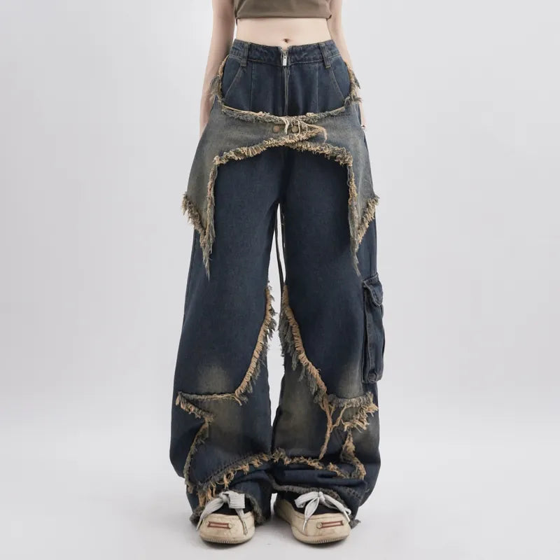 Relaxed Looks DressBetty - 2024 Blue Fashion Hip Hop Vintage Straight Autumn Women's Jeans