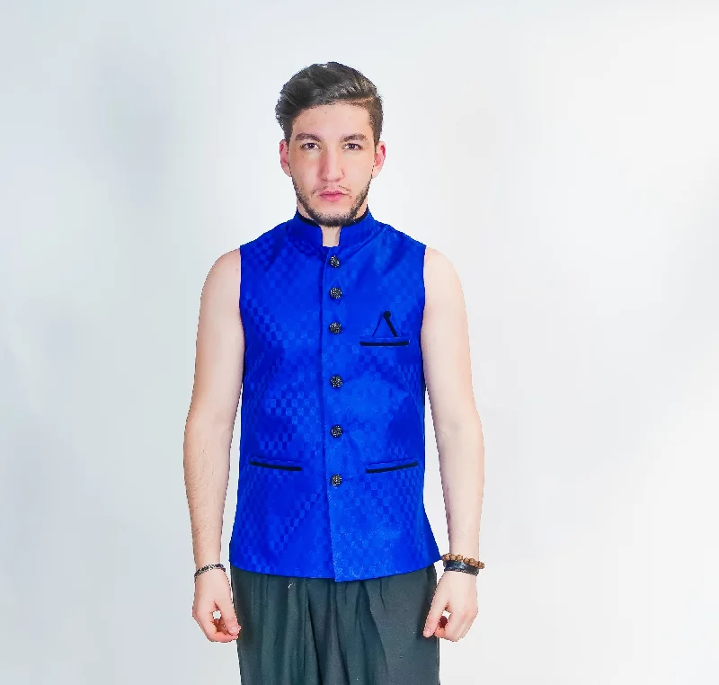 Comfortable Sweaters Bright Blue Silk Modi Vest