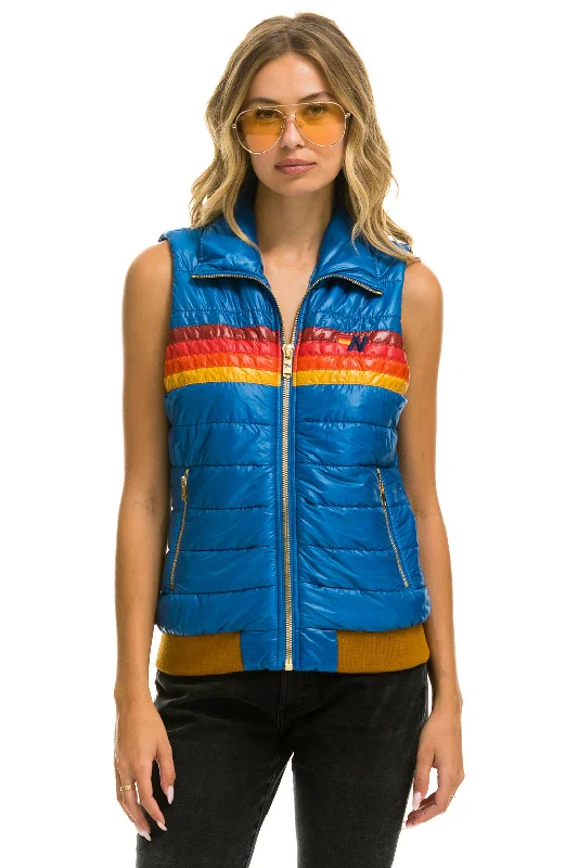Simple Looks WOMEN'S 5 STRIPE VEST - GLOSSY SNORKEL BLUE