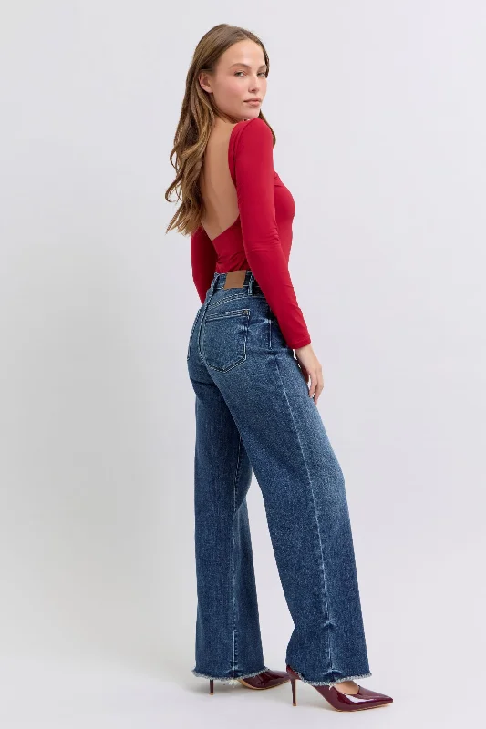 Timeless Style Judy Blue Full Size Raw Hem Mid Rise Jeans