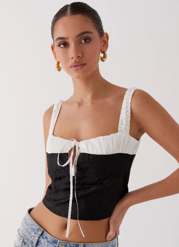Cozy Outerwear Ryder Bustier Top - Black