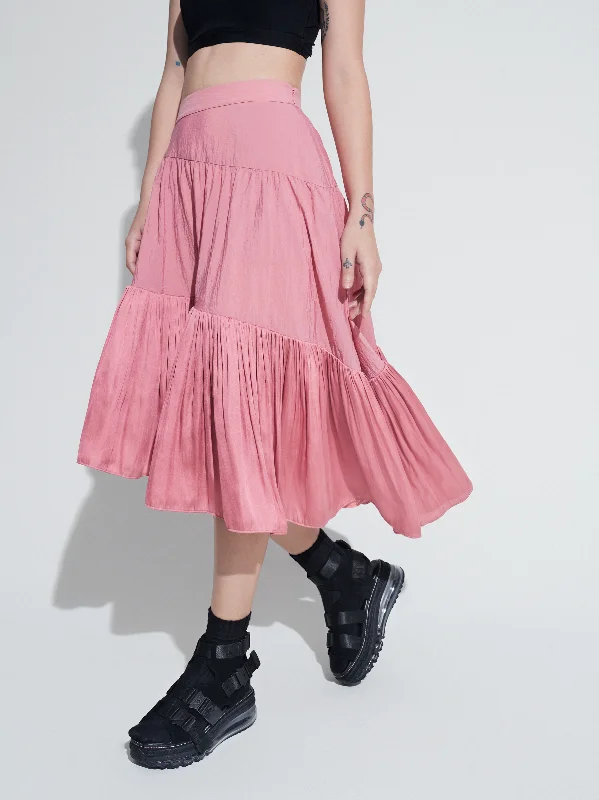 Soft Layers Asymmetric Hem Dolly Skirt