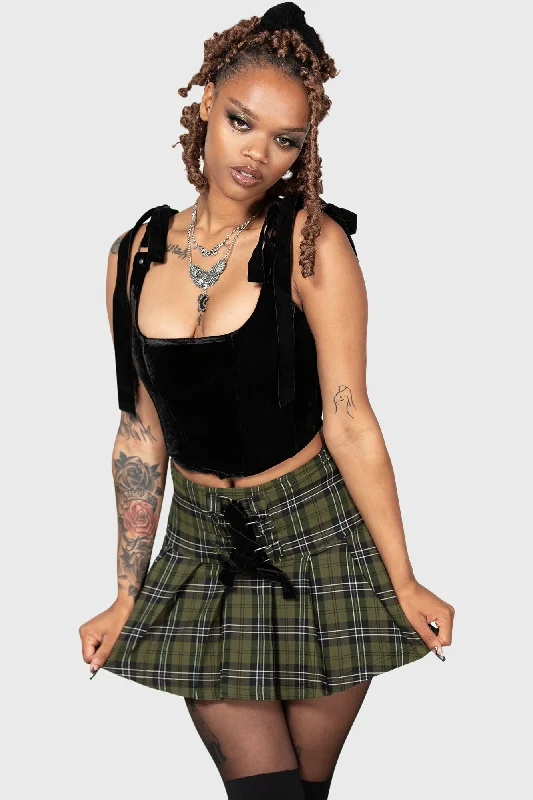 Cozy Lifestyle Dark Canopy Pleated Skirt