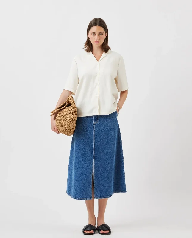 Soft Tops Jannah Midi Skirt - Indigo Blue