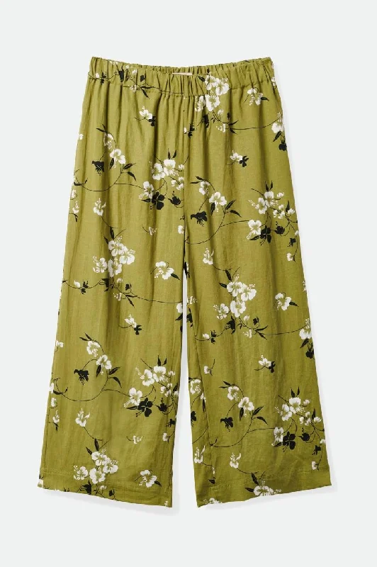 Chic Comfort Wear Lanai Linen Wide Leg Pant - Moss