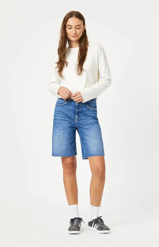 Relaxed Fashion Selina Short - Mid Brushed Recycled Blue