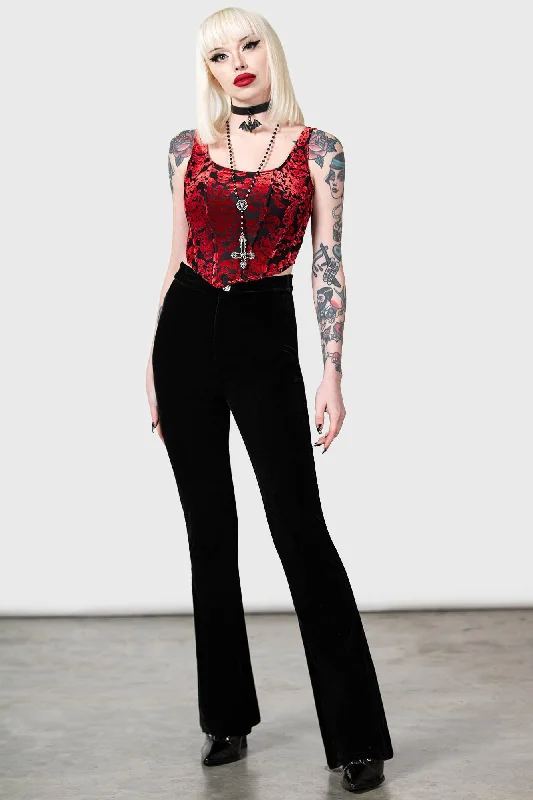 Relaxed Fits Thena's Thistle Velvet Bootcut Trousers
