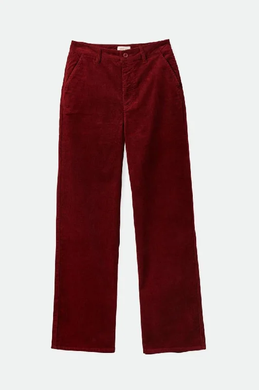 Relaxed Looks Victory Full Length Wide Leg Pant - Dark Burgundy