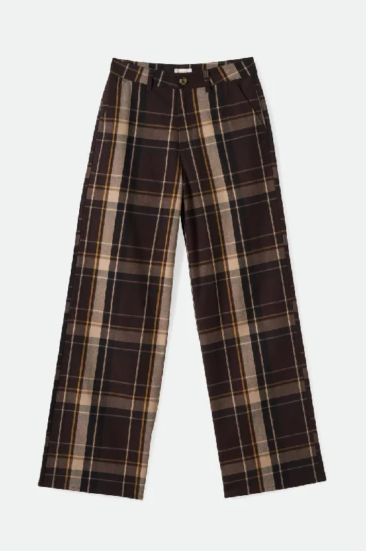 Stylish Casuals Victory Full Length Wide Leg Pant - Seal Brown/Bright Gold