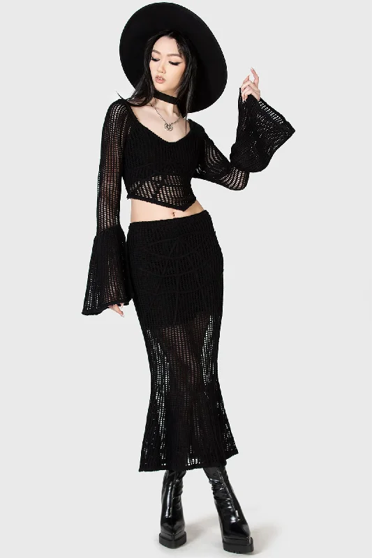 Soft Relaxation Wear Widows Prey Knit Skirt
