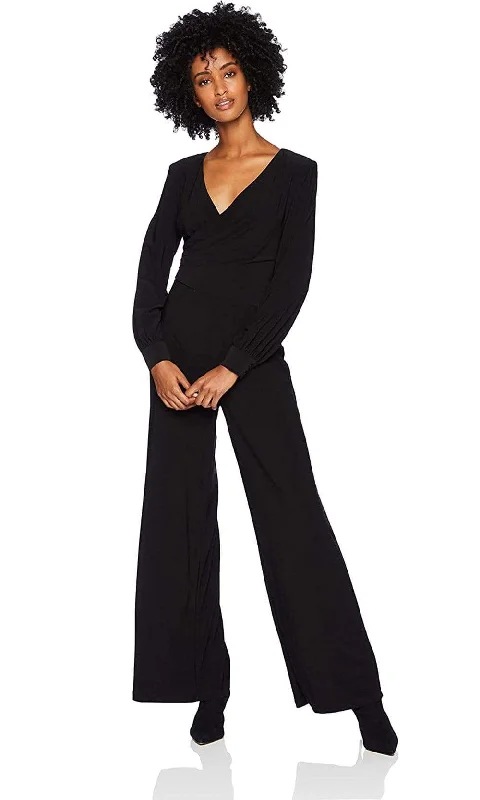 Relaxed Fashion Adrianna Papell - AP1D102822 Bishop Sleeve Surplice Bodice Jumpsuit