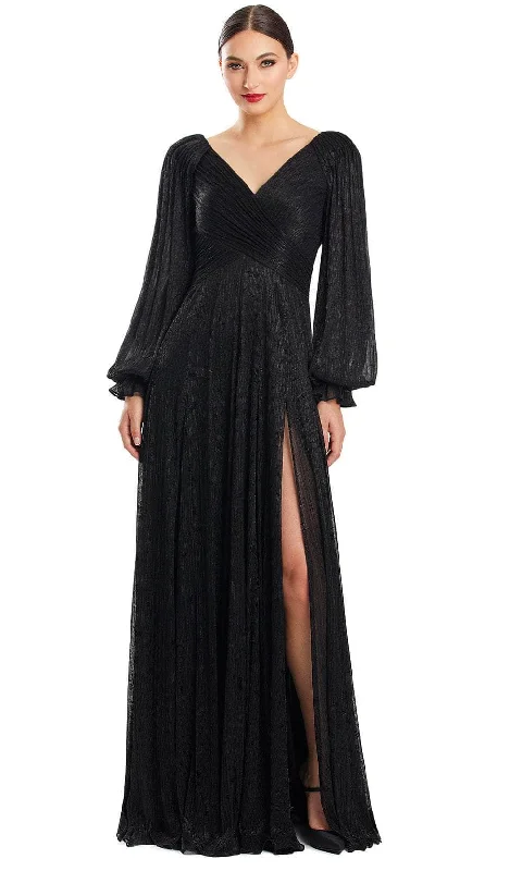 Comfortable Sweaters Alexander by Daymor 1877F23 - Long Sleeve Ruched Evening Gown