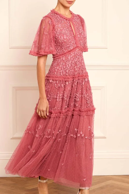 Elegant Dressing Autumn Lace Ankle Gown