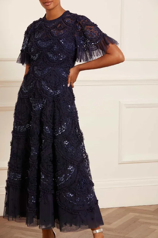 Stylish Jackets Carmen Ruffle Ankle Gown