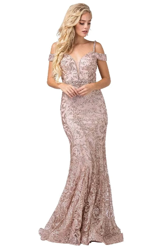 Cozy Chic Trends Dancing Queen - Embellished Cold Shoulder Prom Dress 2772