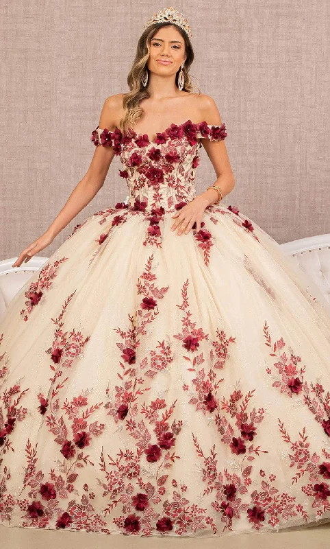 Versatile Outfits Elizabeth K GL3105 - Floral Ornate Quinceanera Ballgown