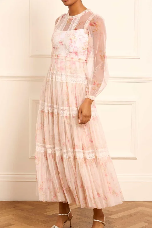 Comfy Chic Wear Enchanted Garden Lace Ankle Gown