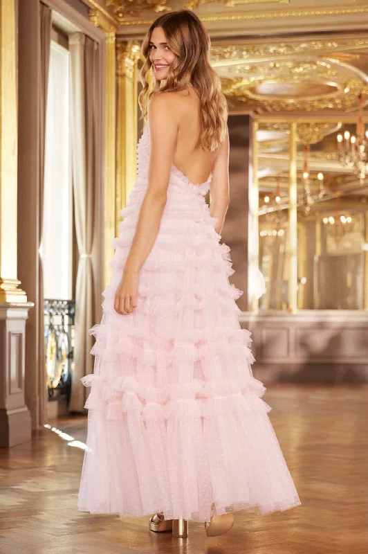 Urban Chic Lisette Ruffle Halter Neck Gown