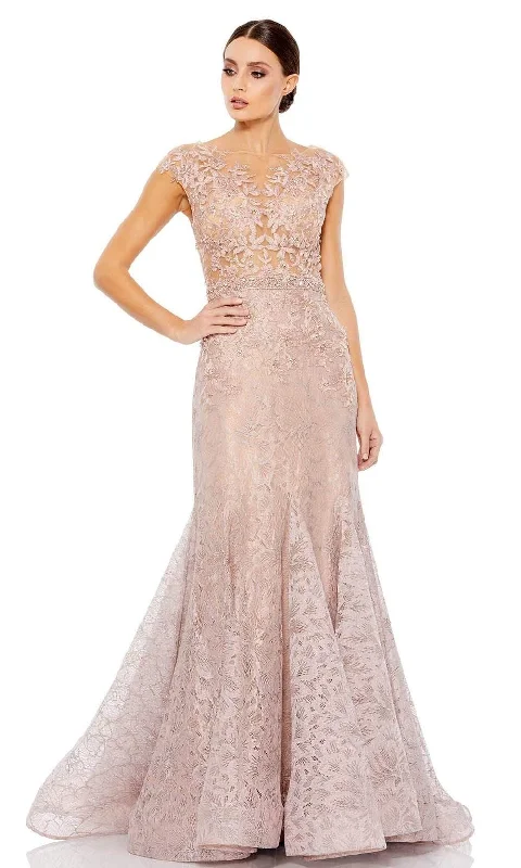All-Day Style Mac Duggal Evening - 79368D Floral Lace Illusion Trumpet Gown