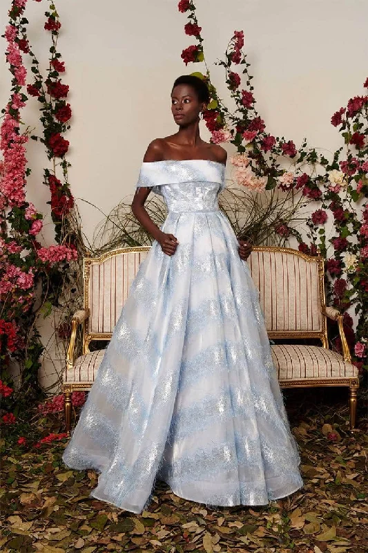 Soft Trends MNM Couture N0505 - Off Shoulder Pleated Ballgown