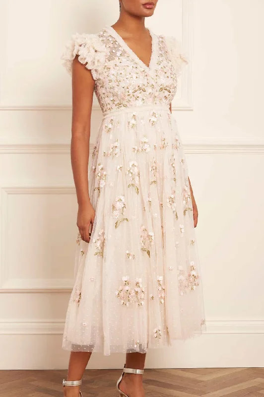 Casual Fit Posy V-Neck Ballerina Dress