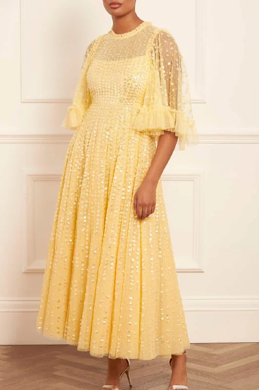 Comfy Layers Raindrop Short Sleeve Ankle Gown