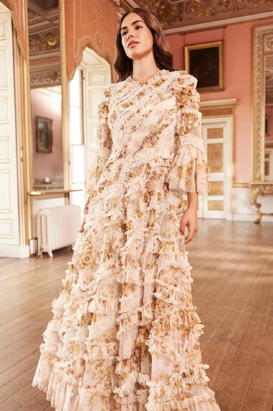 Everyday Chic Vintage Rose Aaliyah Long Sleeve Gown
