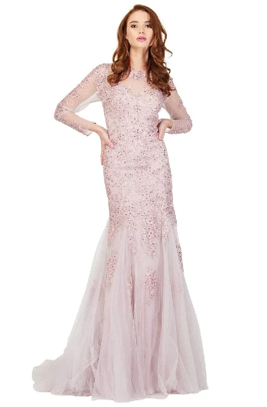 Comfortable Chic Cecilia Couture - 1854 Beaded Lace Trumpet Evening Gown