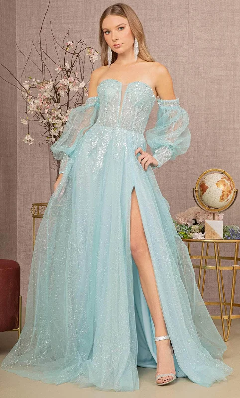 Weekend Comfort Wear GLS by Gloria GL3118 - Sweetheart Sequin Mesh Prom Gown