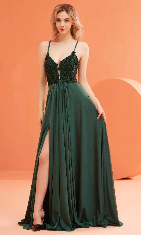 Soft Trends J'Adore Dresses J22028 - Sheer Lace A-Line Evening Gown