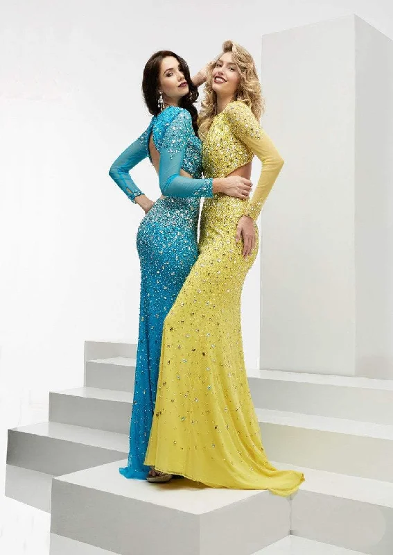Casual Chic Outfits Jasz Couture - Bejeweled High Neck Dress 6026