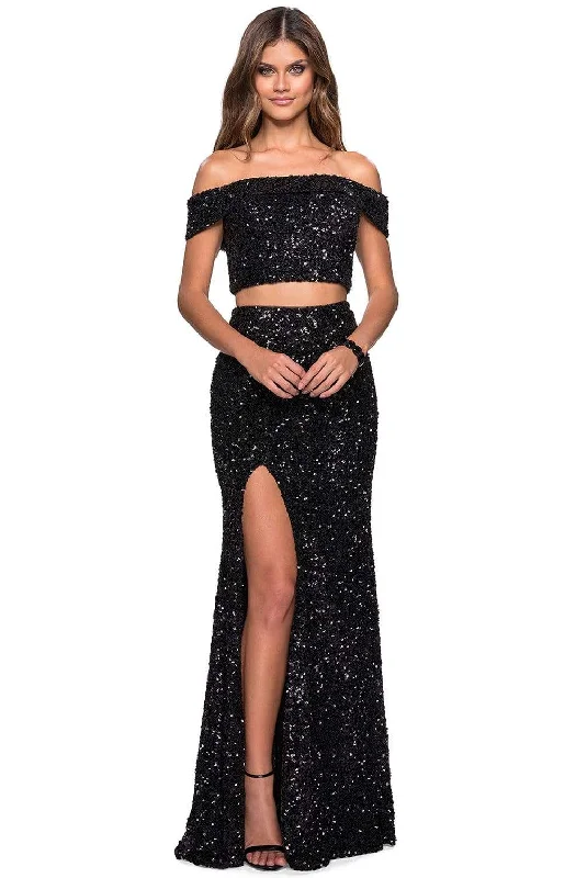 Classic Comfort La Femme - 27020 Two Piece Off-Shoulder Sequined Gown