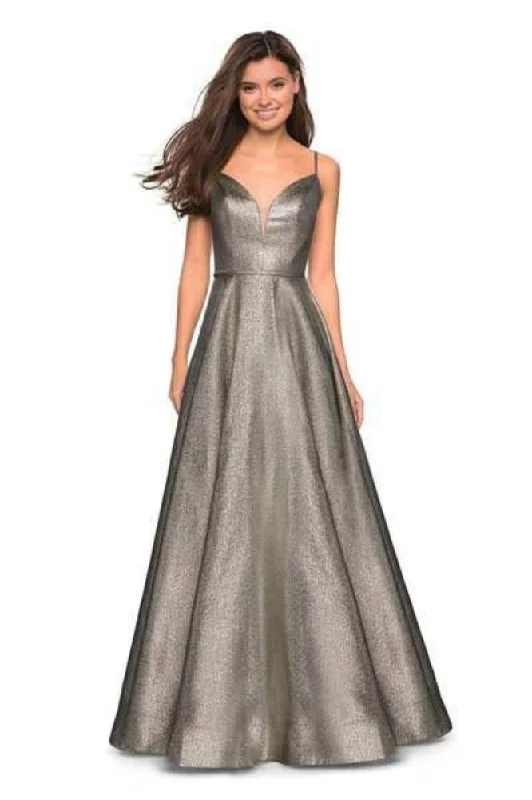 Simple Chic La Femme - 27322 Plunging Sweetheart Pleated Ballgown