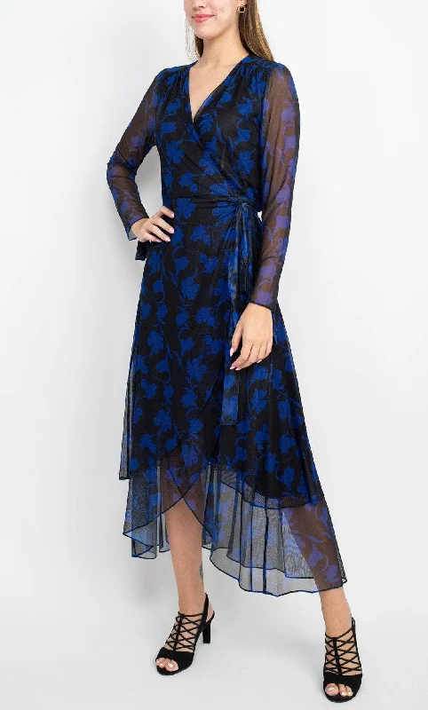 Comfortable Lounge Wear Laundry HU05D34 - High Low Print Long Dress