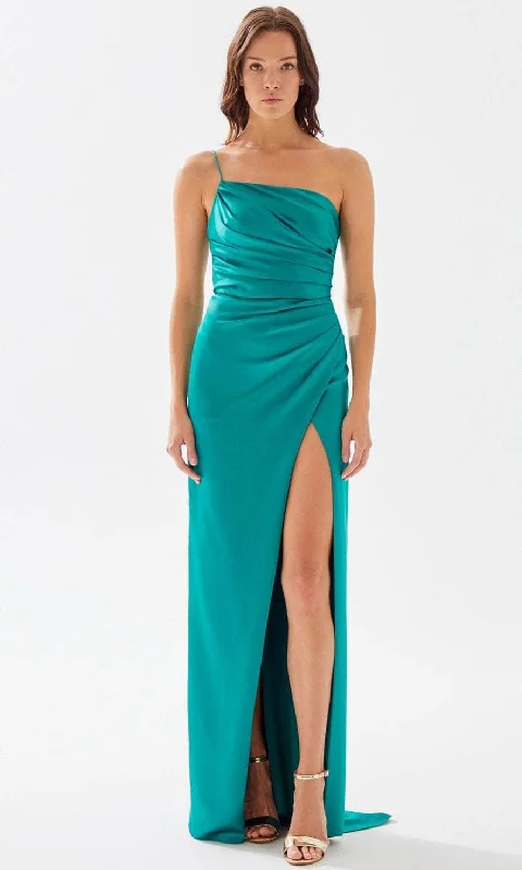 Cozy Chic Wear Tarik Ediz 52008 - Ruched High Slit Prom Dress