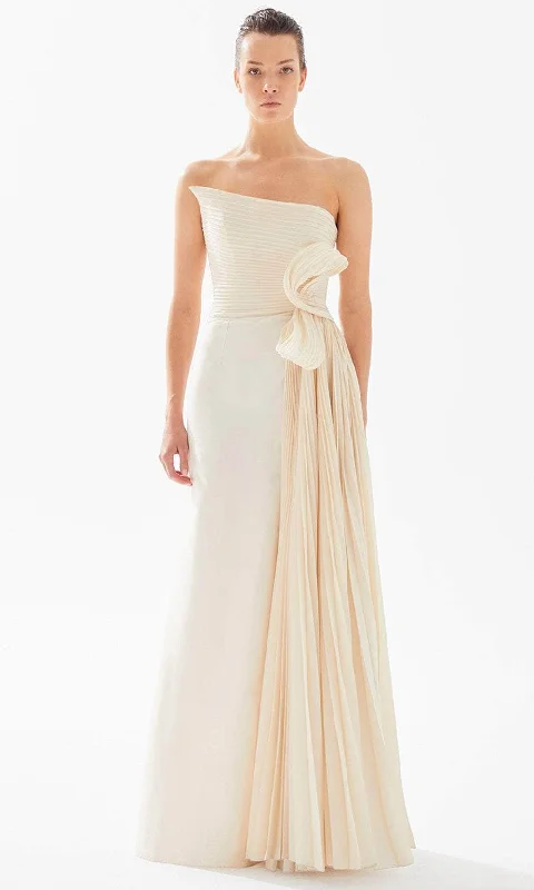 Soft Comfort Tarik Ediz 98300 - Asymmetrical Pleated Evening Gown